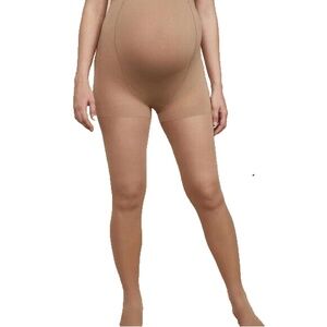 Motherhood Maternity Comfort Tummy Panel Sheer Tights, Sandalfoot Size B EUC